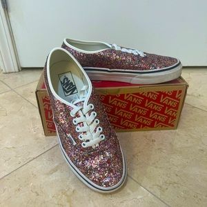 Vans Off the Wall glitter lace up sneakers, 8.5